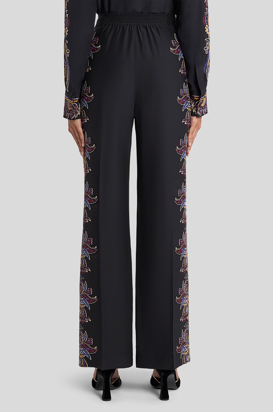 ETRO Paisley Placée printed silk palazzo trousers Women MULTI COLOURED 4