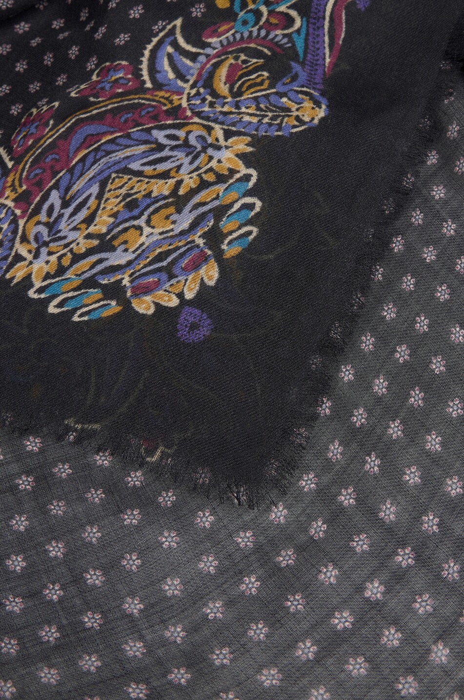 ETRO Paisley and polka dot print cashmere square shawl Women MULTI COLOURED 3