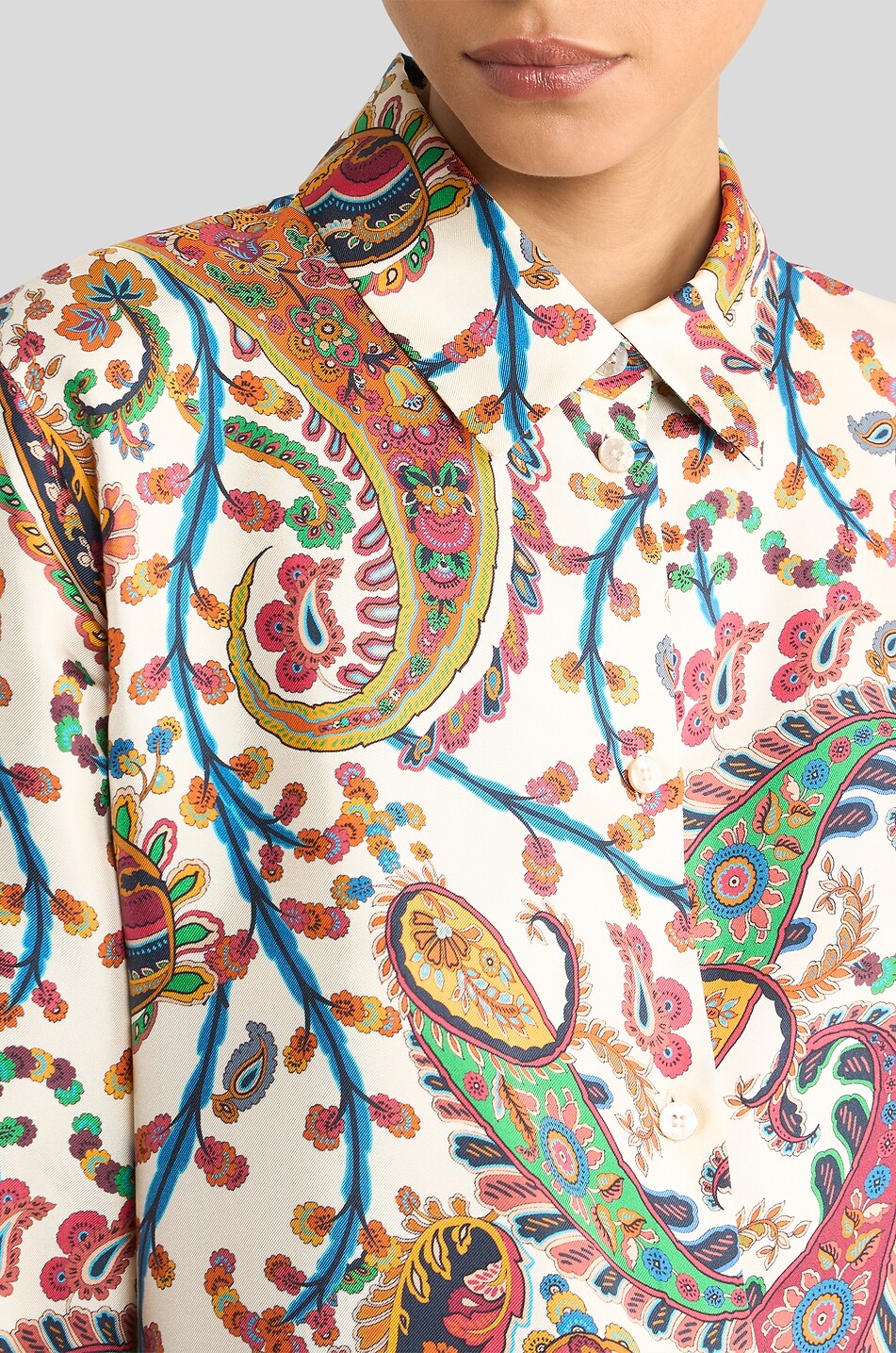 ETRO Paisley-printed straight silk shirt Women MULTI COLOURED 6