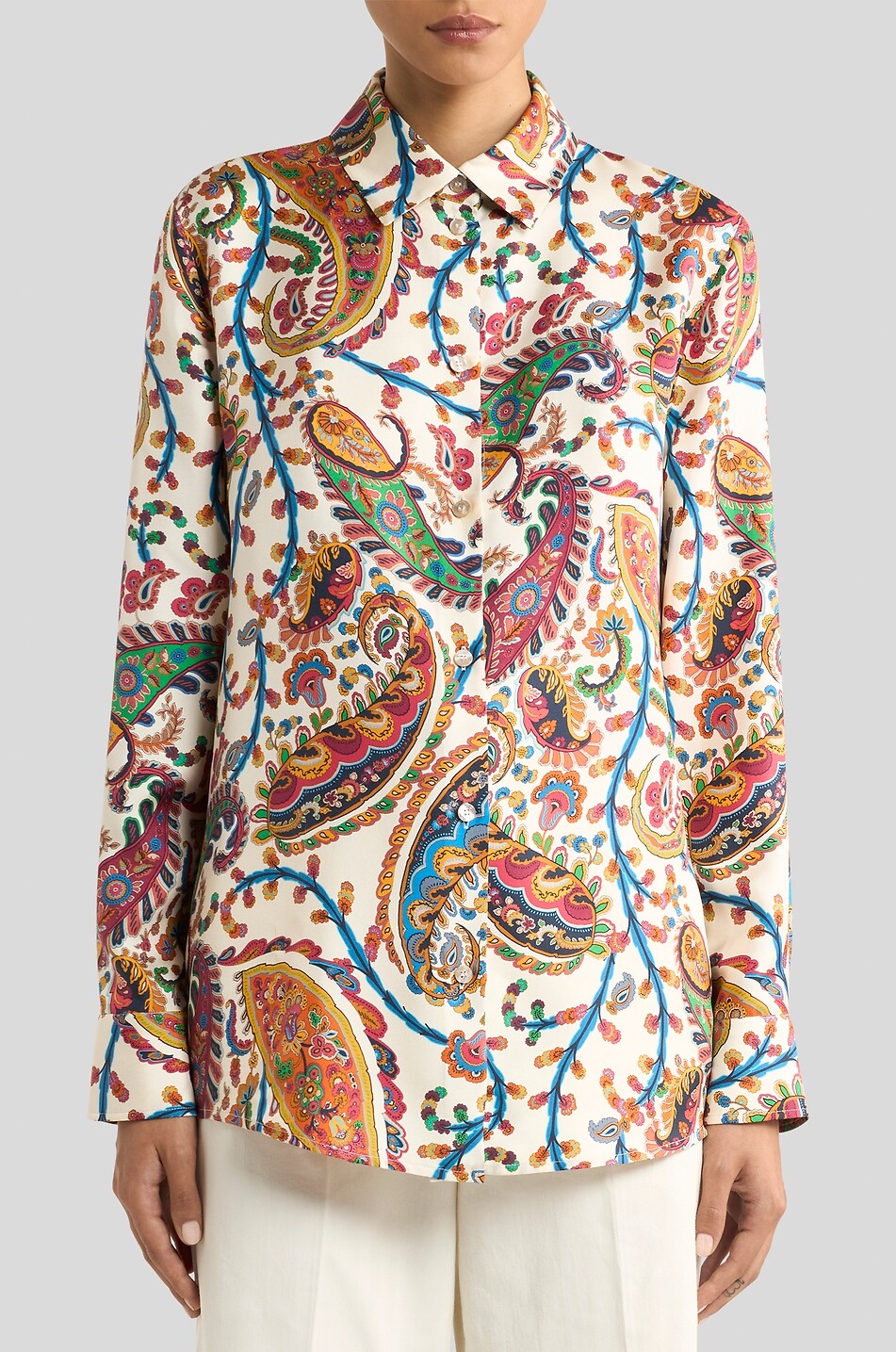 ETRO Paisley-printed straight silk shirt Women MULTI COLOURED 3