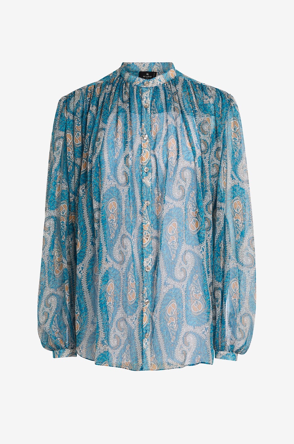 Paisley-printed silk crepon blouse