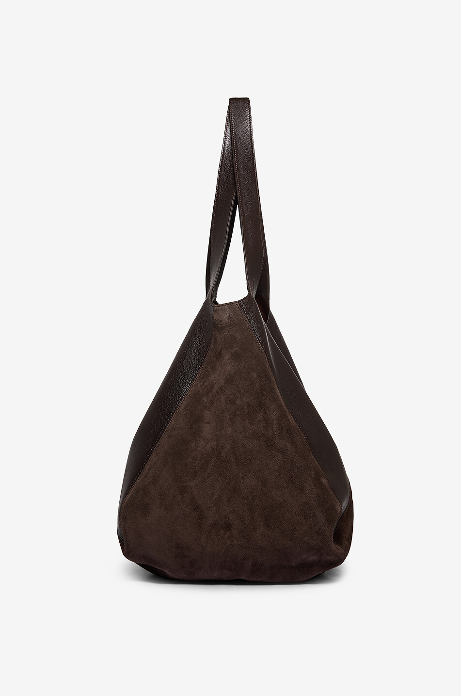 CHLOE Balloon leather and suede handbag Women BROWN 4
