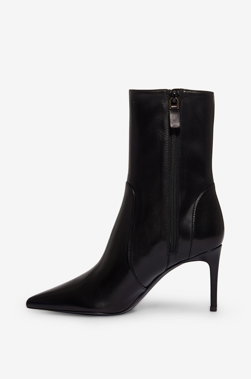 STUART WEITZMAN Glattleder-Stiefeletten mit Pfennigabsatz Stuart Power Zip 75 Damen SCHWARZ 3