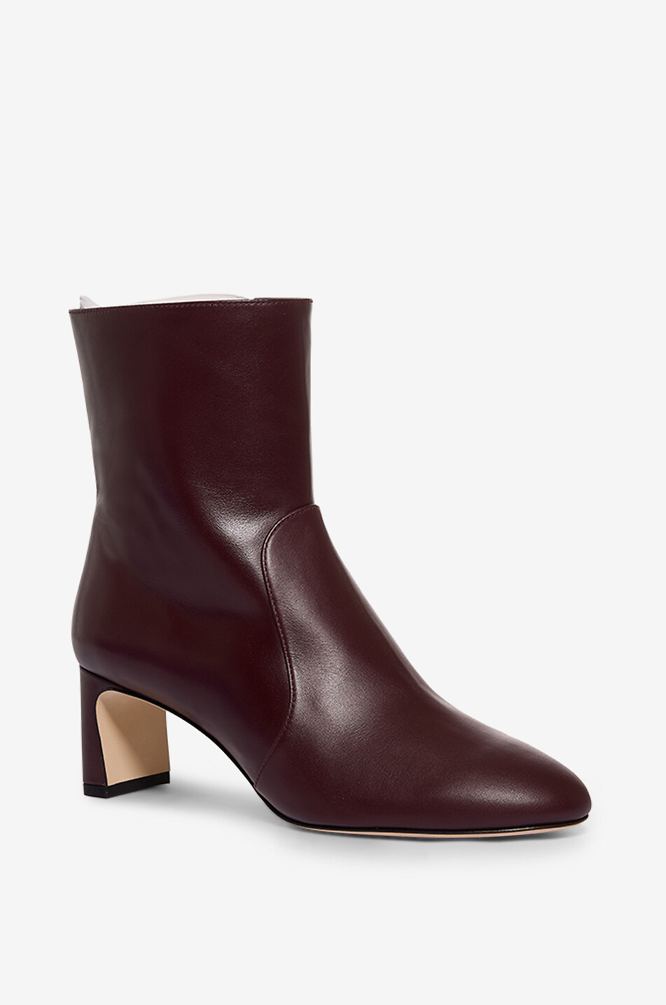 STUART WEITZMAN Glattleder-Stiefeletten mit schmalem Blockabsatz Babette 60 Damen DUNKELROT 1