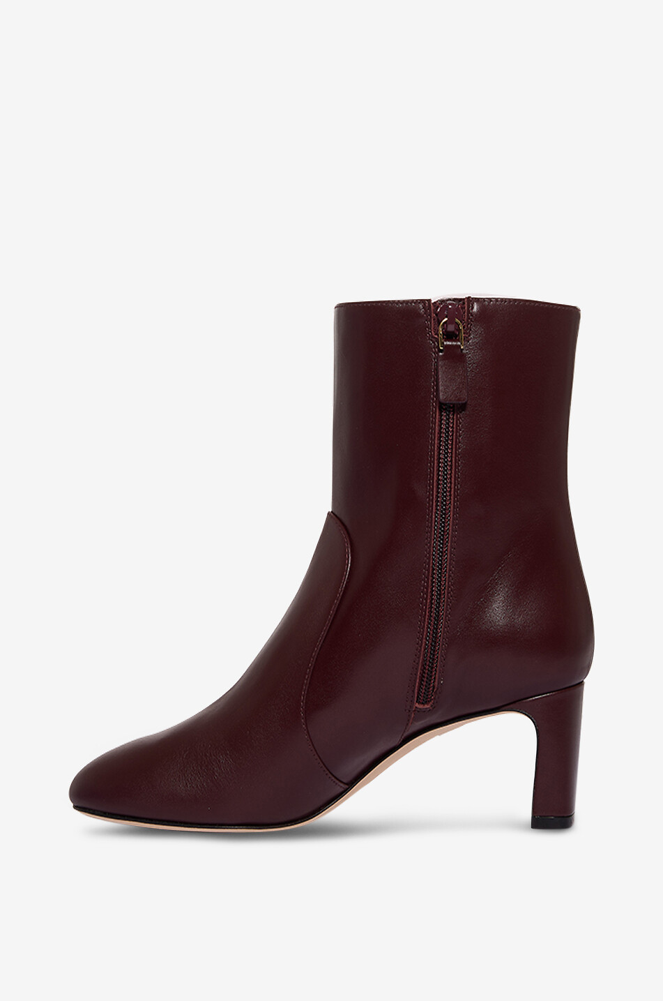 STUART WEITZMAN Glattleder-Stiefeletten mit schmalem Blockabsatz Babette 60 Damen DUNKELROT 3