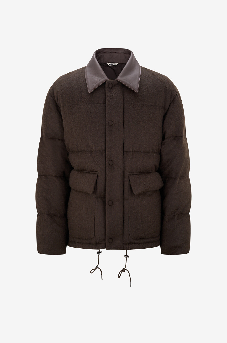 AURALEE Doudoune courte en flanelle de chameau Homme MARRON 1