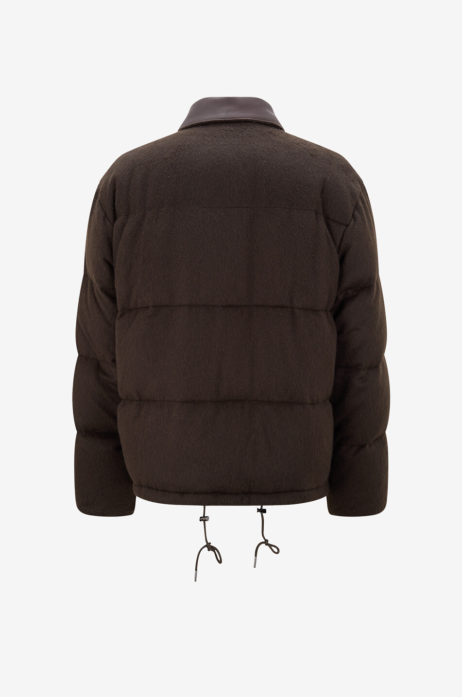 AURALEE Doudoune courte en flanelle de chameau Homme MARRON 2