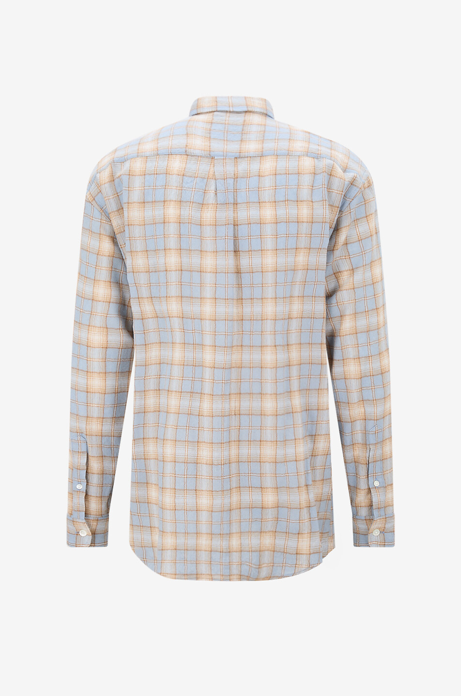 AURALEE Chemise en laine à carreaux Airy Homme BLEU CLAIR 2