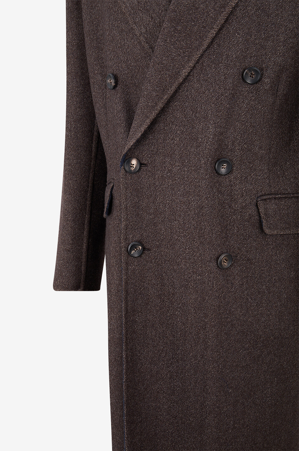 NINO GIAMPAOLO Double-breasted virgin wool coat Men DARK BROWN 3