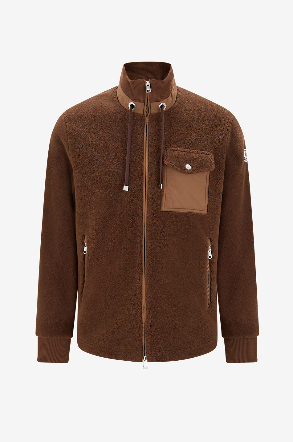 Sweatjacke aus Teddy-Fleece mit Daunenteilen