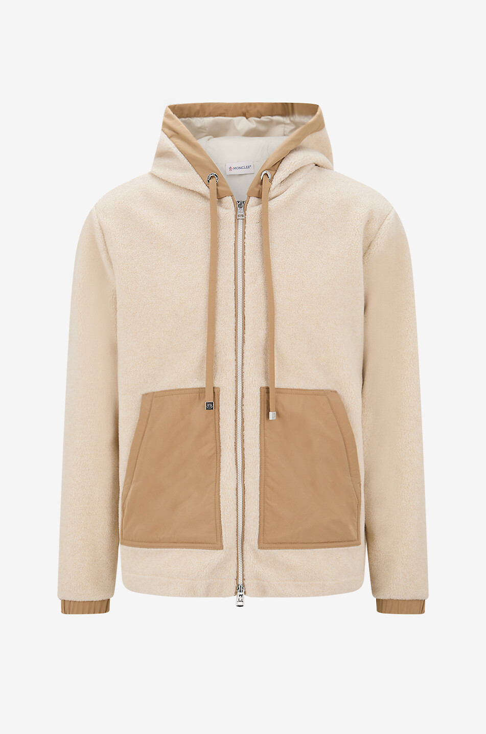 Sweat-shirt zippé à capuche en polaire teddy