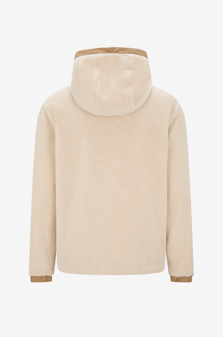 MONCLER Sweat-shirt zippé à capuche en polaire teddy Homme BEIGE 2