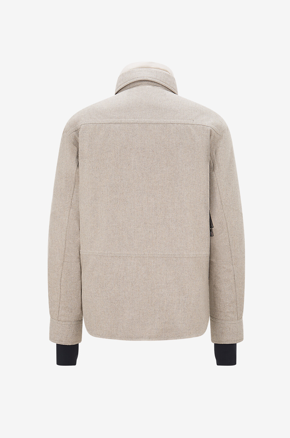 MONCLER GRENOBLE Antuco short funnel-neck flannel coat Men [akeneo-beigefonce] 2