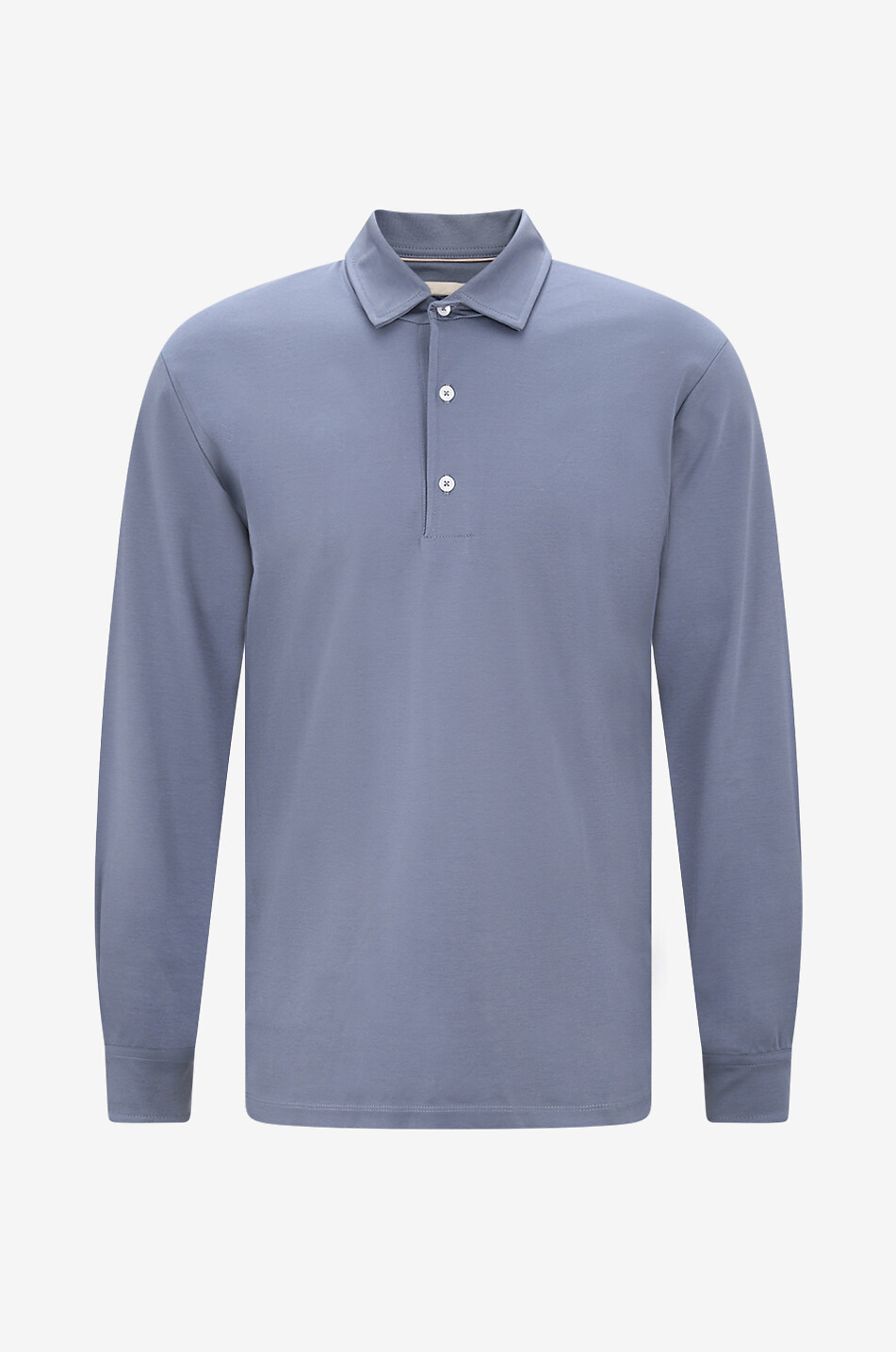 AURELIEN Langarm-Polohemd aus Baumwollpiqué Aur1 Herren BLAU 1