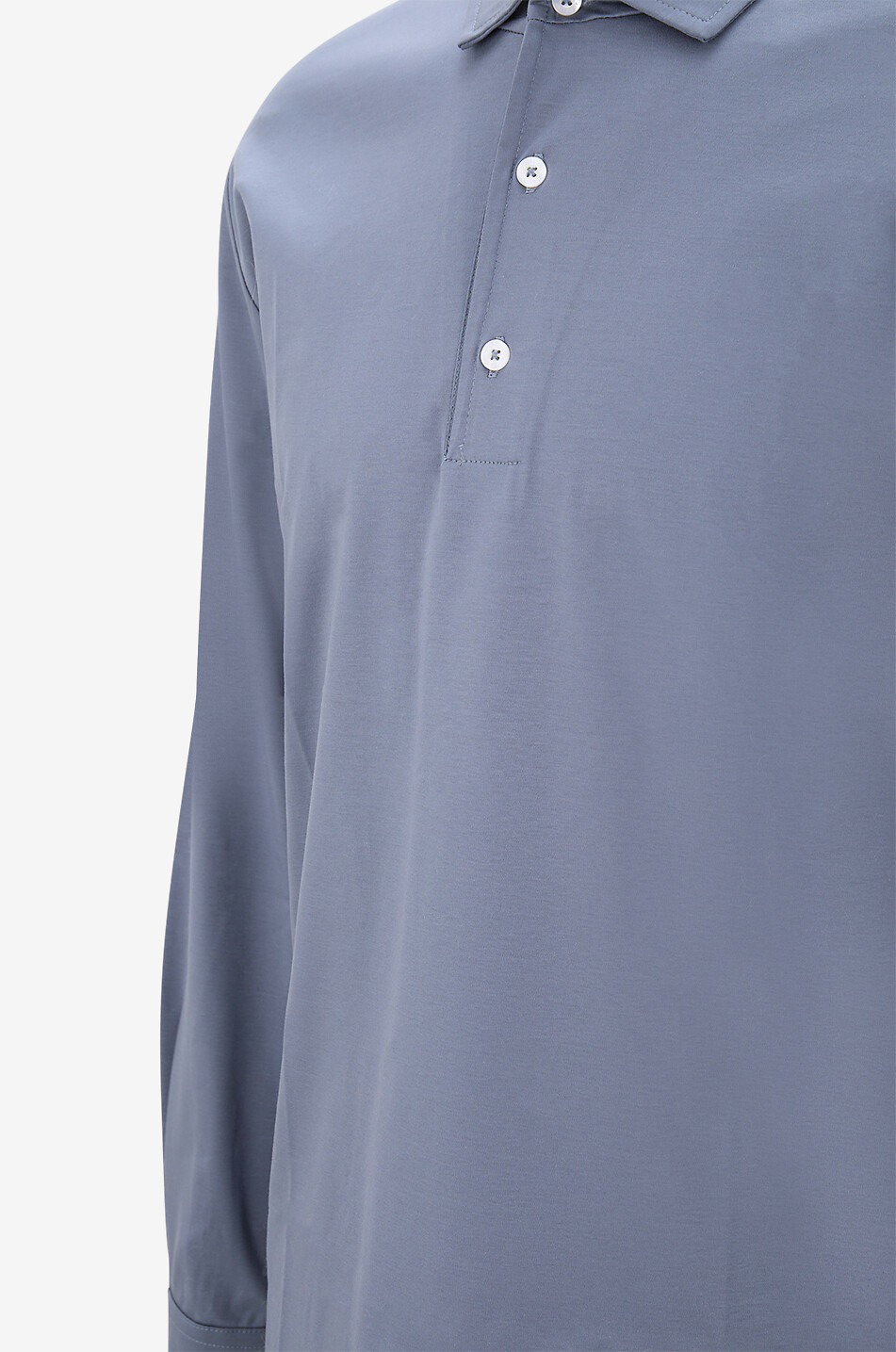 AURELIEN Langarm-Polohemd aus Baumwollpiqué Aur1 Herren BLAU 3