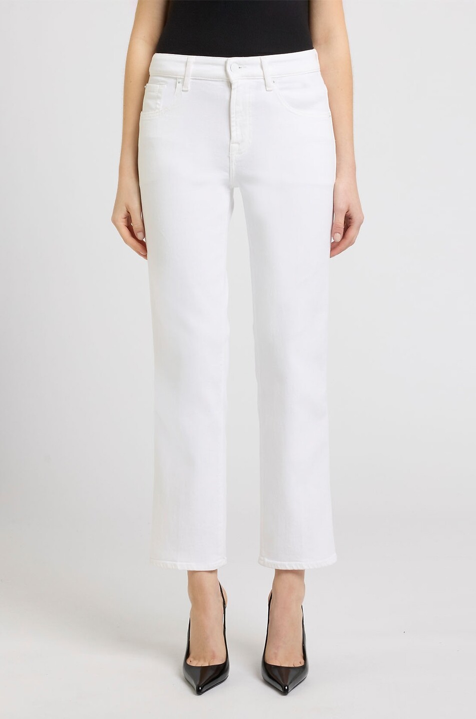 7 FOR ALL MANKIND Gerade Jeans Calie Straight Ankle Luxe Vintage Soleil Damen WEISS 3