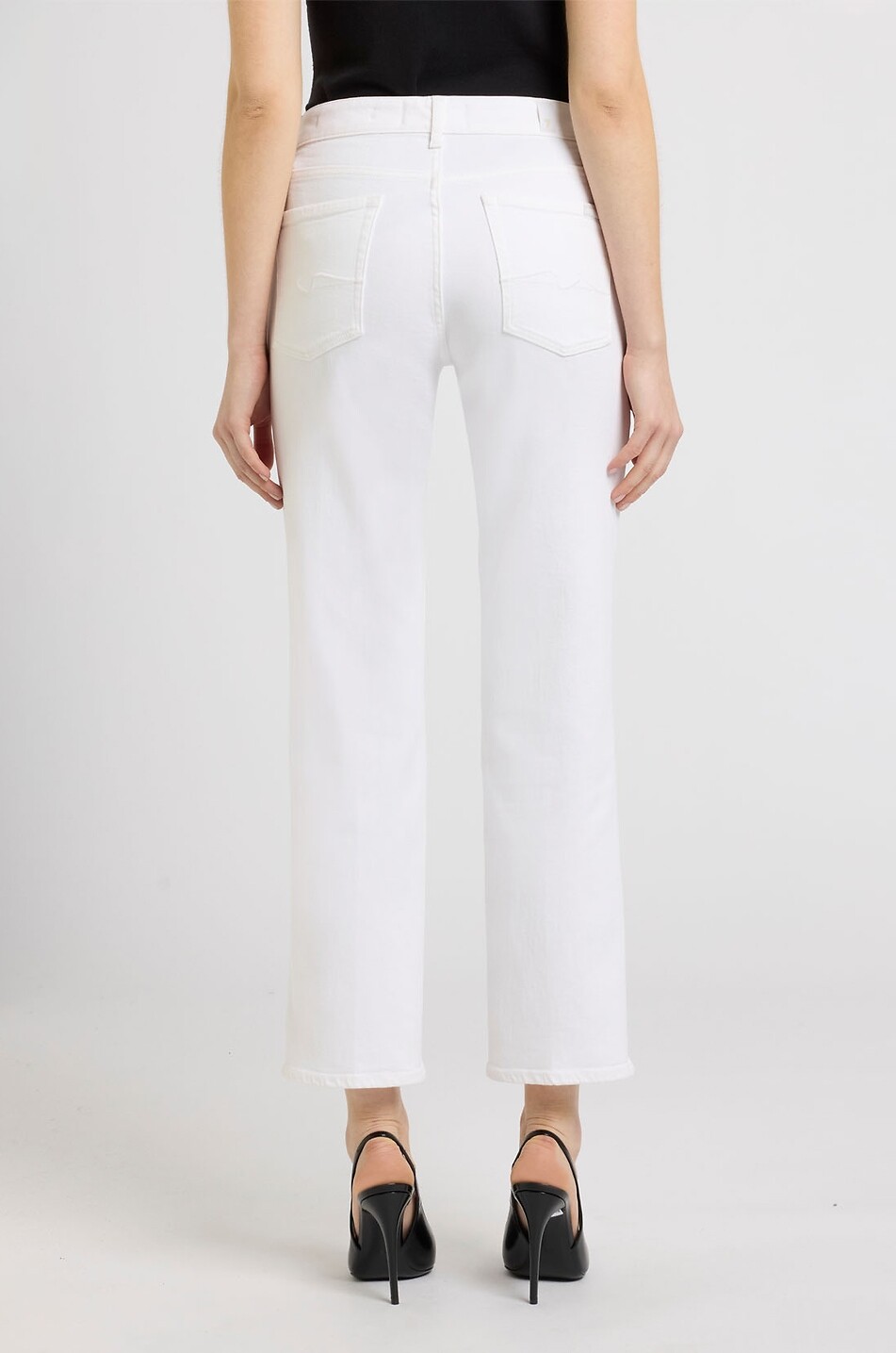 7 FOR ALL MANKIND Gerade Jeans Calie Straight Ankle Luxe Vintage Soleil Damen WEISS 5