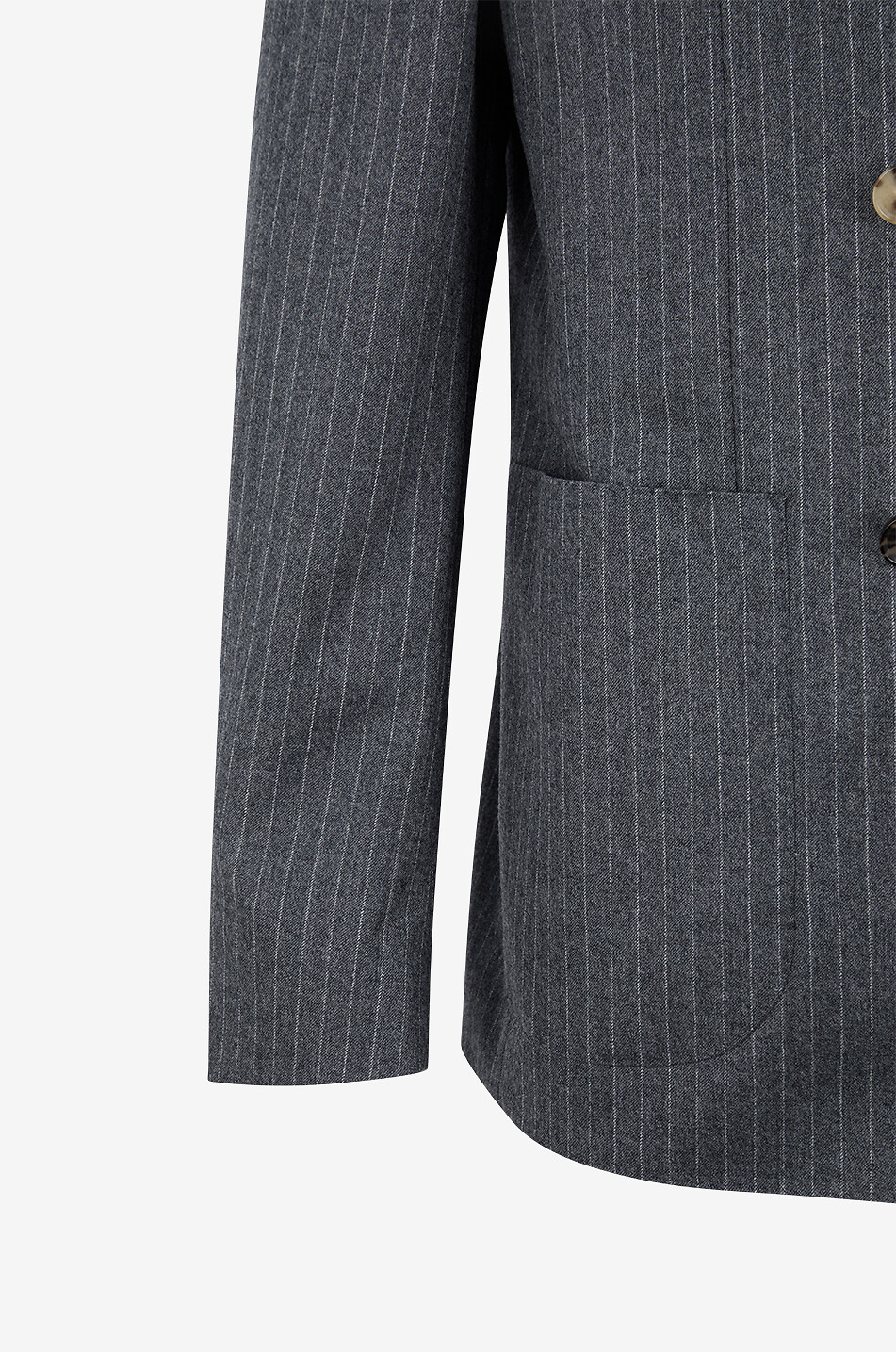 CARUSO Zweireihiger Nadelstreifen-Anzug aus Wolle Herren MITTELGRAU 3