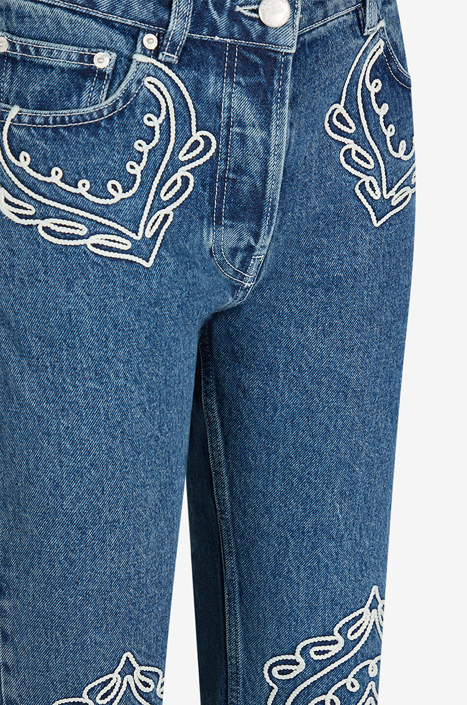 FARM RIO Cornely flared cropped embroidered jeans Women BLUE 5