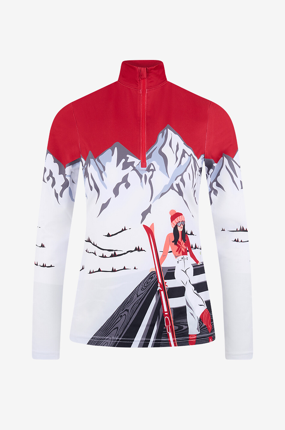 Ski-Firstlayer mit Print und Reissverschluss Apres Anyone