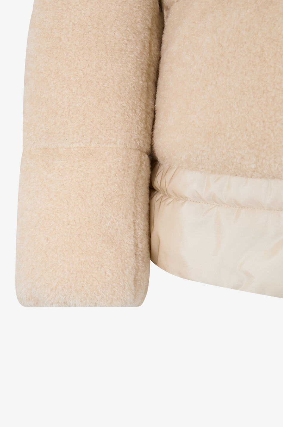 MONCLER Cedar short quilted teddy fleece funnel-neck jacket Women EGGSHELL 3