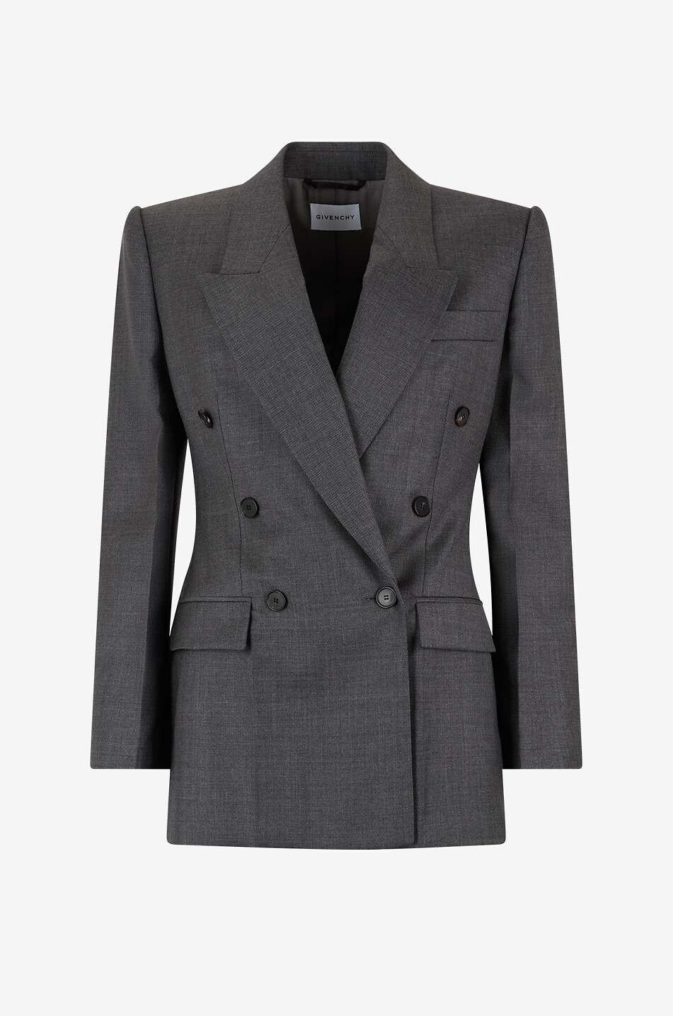 GIVENCHY Double-breasted fitted wool blazer Women GREY 1