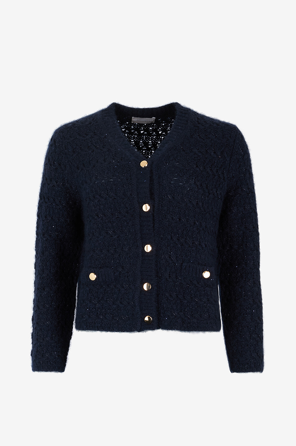 Cashmere and silk openwork V-neck cardigan