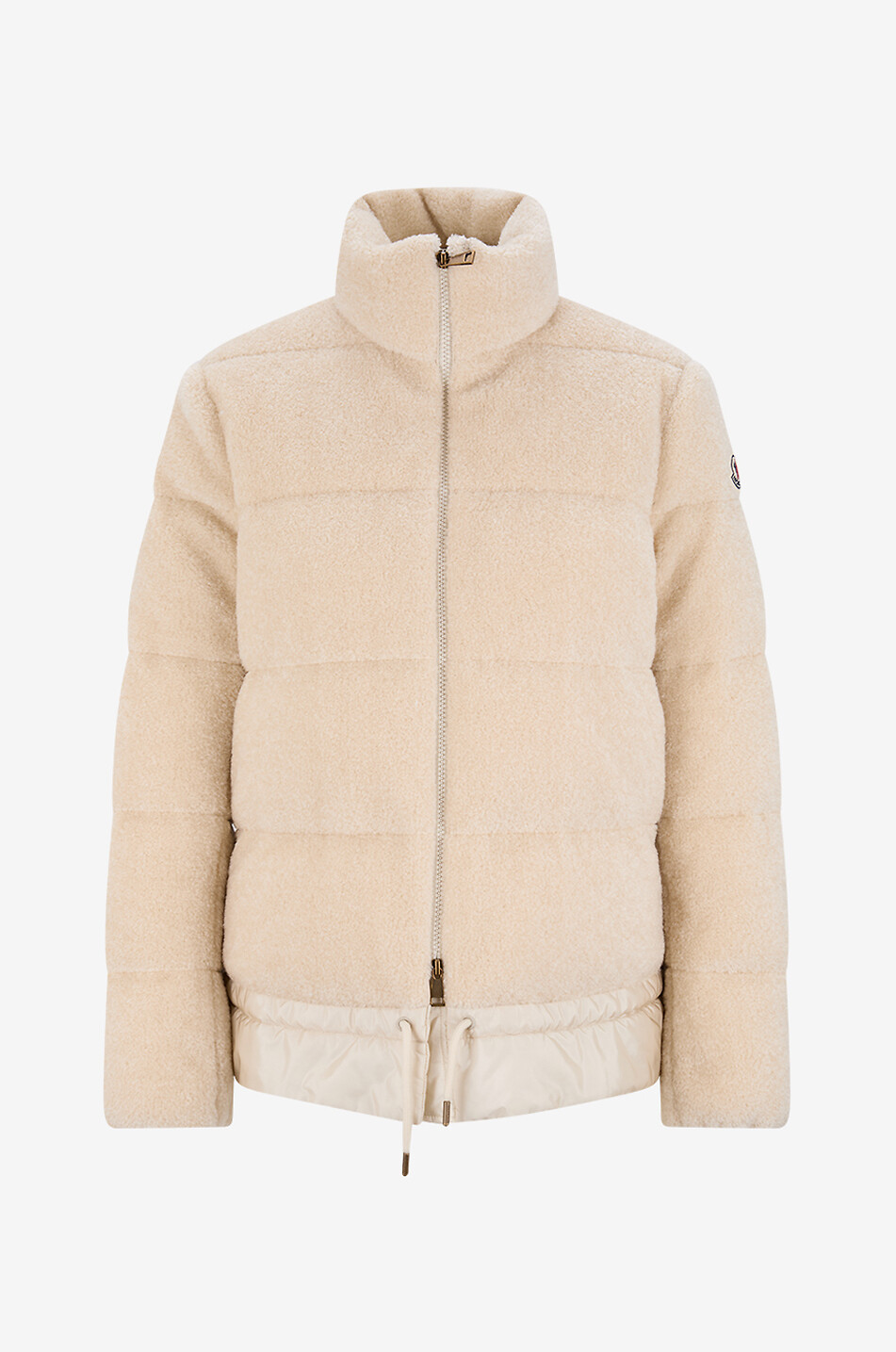MONCLER Cedar short quilted teddy fleece funnel-neck jacket Women EGGSHELL 1