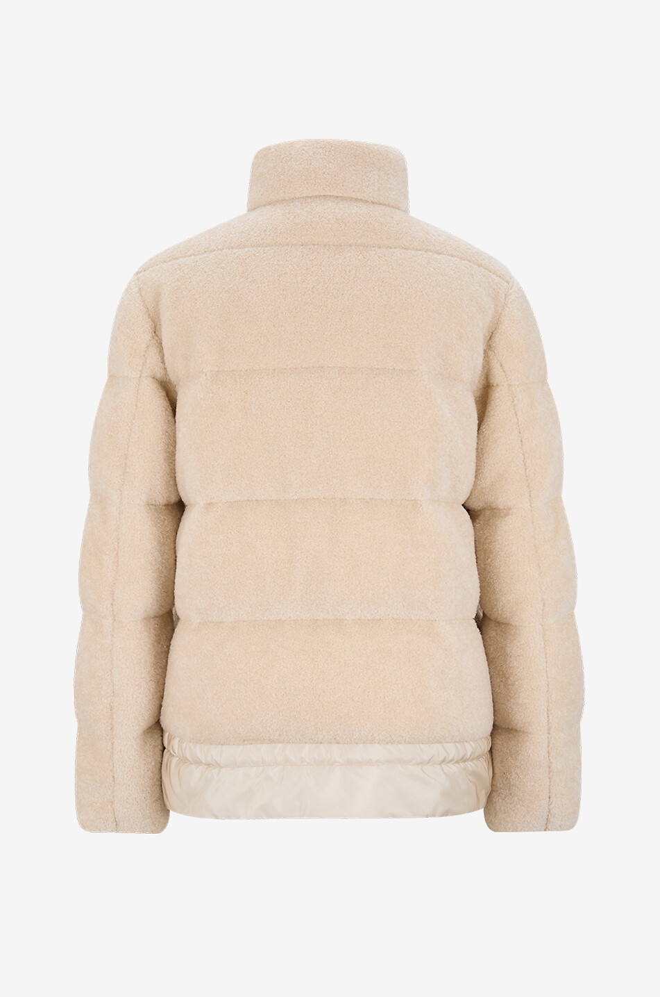 MONCLER Cedar short quilted teddy fleece funnel-neck jacket Women EGGSHELL 2
