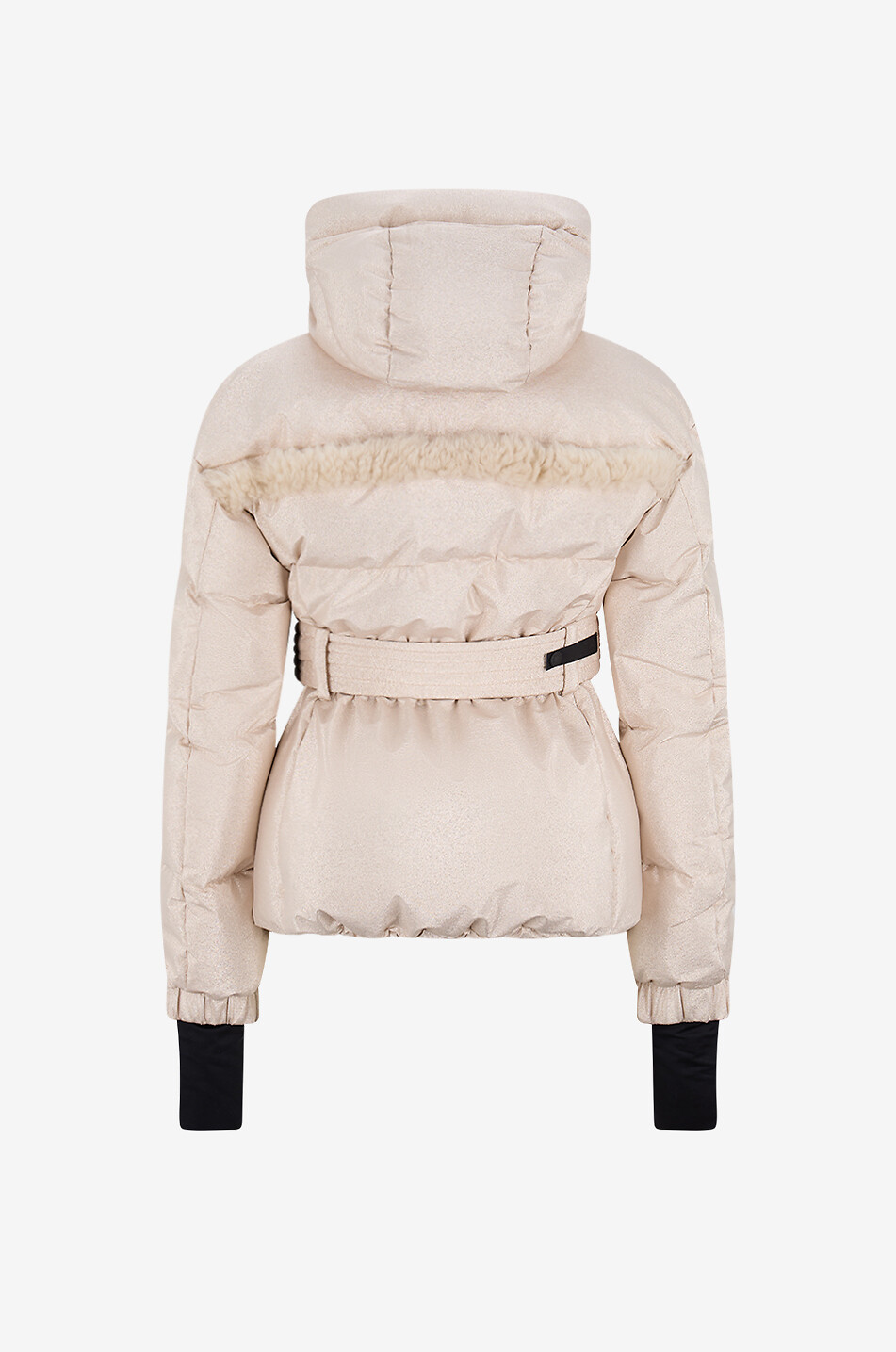 MONCLER GRENOBLE Mondim metallic ski down jacket with shearling Women SILVER 2