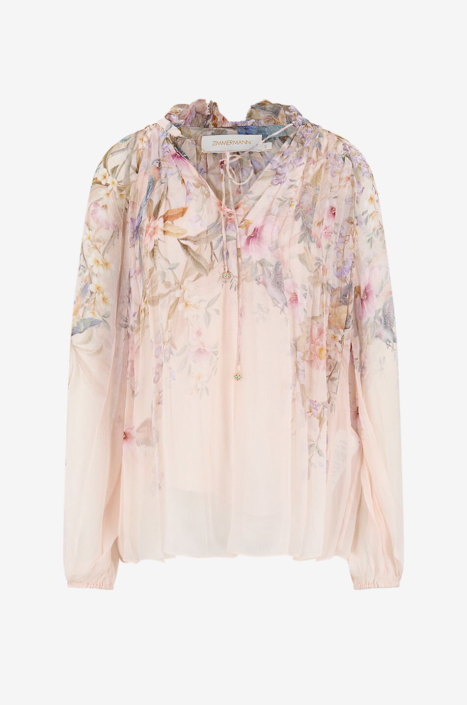 ZIMMERMANN Rebellion floral georgette relaxed blouse Women EGGSHELL 1