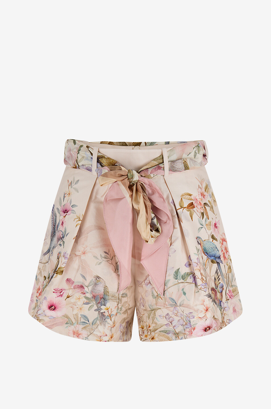 Short à pinces fleuri en soie et coton Rebellion
