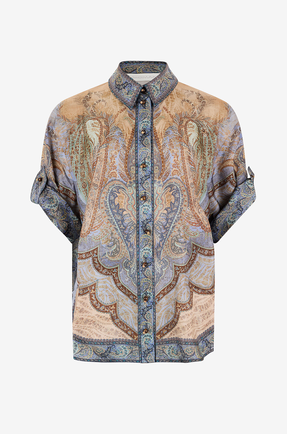 Wanderlust paisley-printed silk short-sleeve shirt
