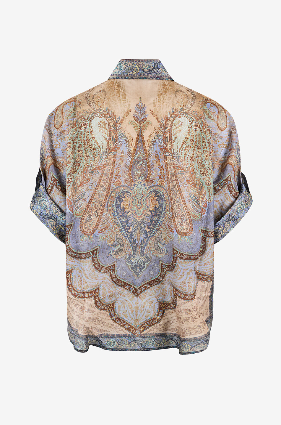 ZIMMERMANN Wanderlust paisley-printed silk short-sleeve shirt Women BLUE 2