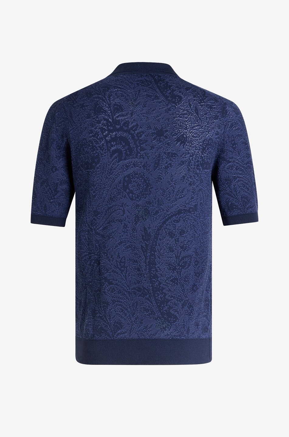 ETRO Kurzarm-Jacquard-Strick-Polohemd aus Baumwolle mit Paisley-Motiv Herren MITTELBLAU 2