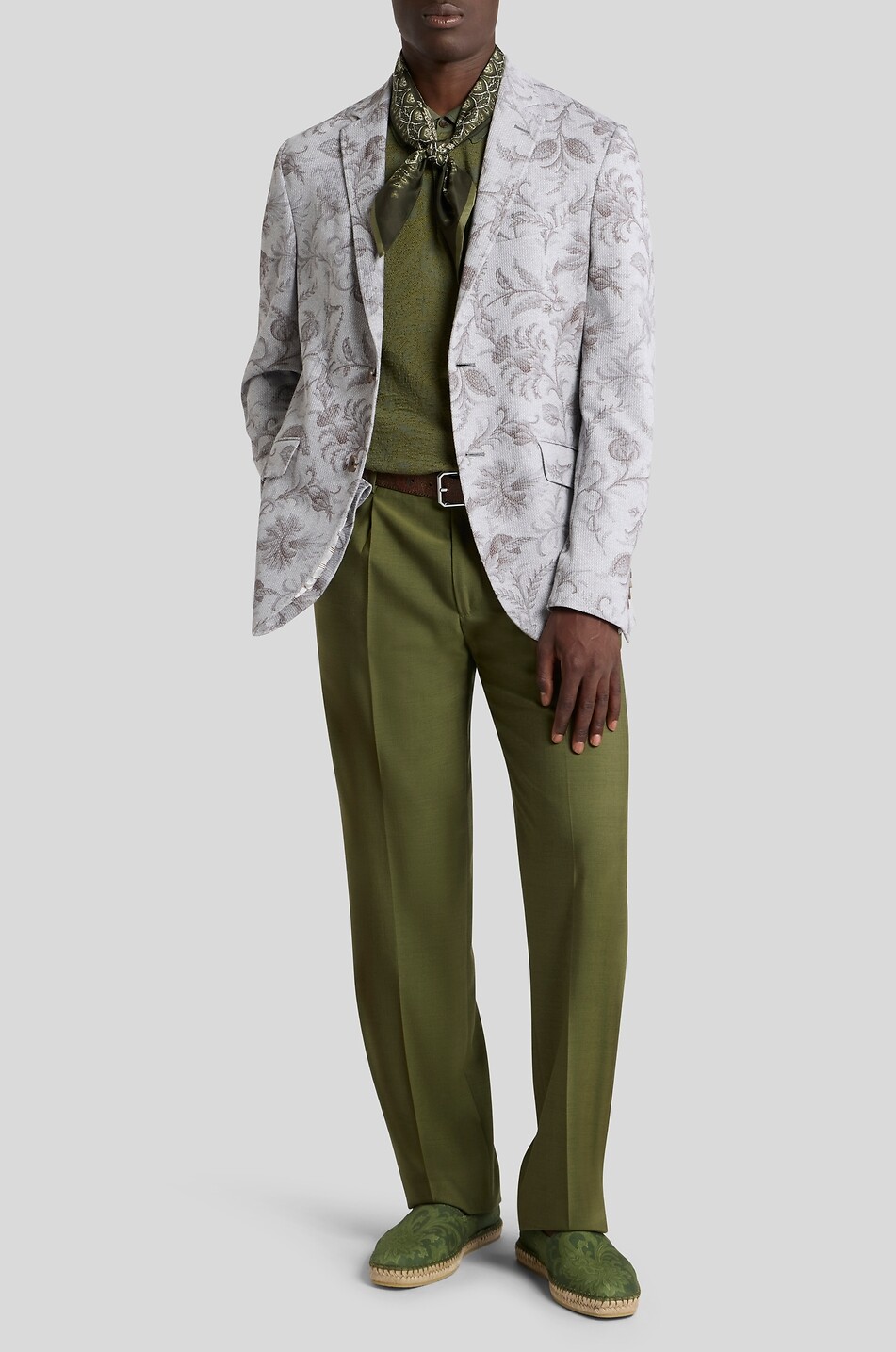 ETRO Polo à manches courtes en maille jacquard Paisley de coton Homme VERT MOYEN 6