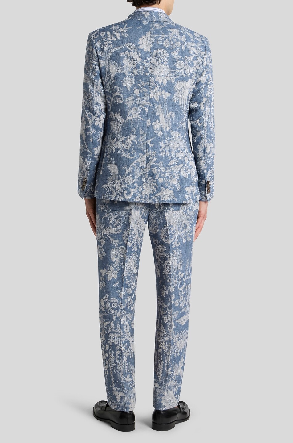 ETRO Roma Sport jungle patterned jacquard blazer Men MEDIUM BLUE 4