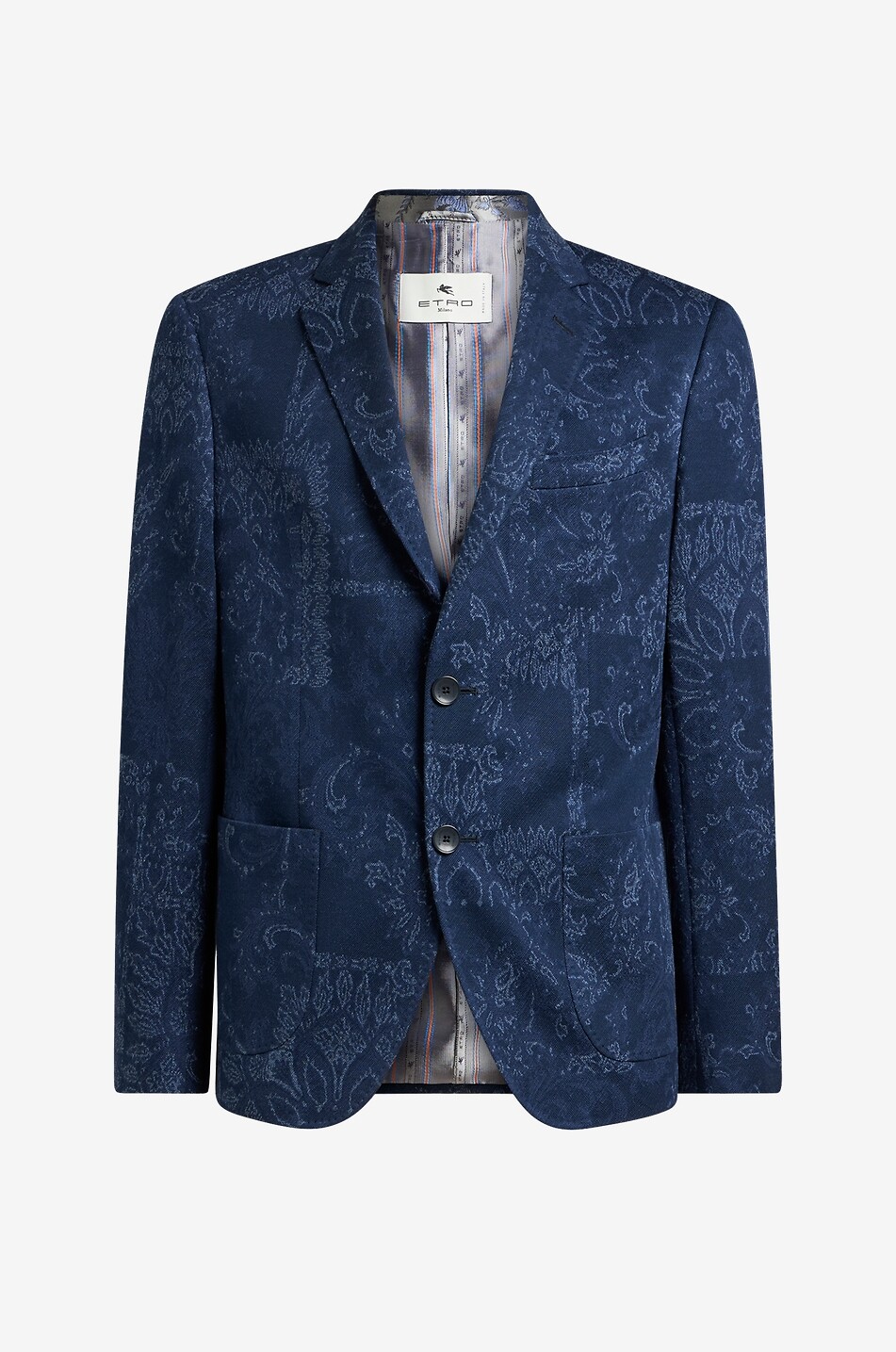Roma leopard jacquard blazer - ETRO - DARK BLUE - Bongénie