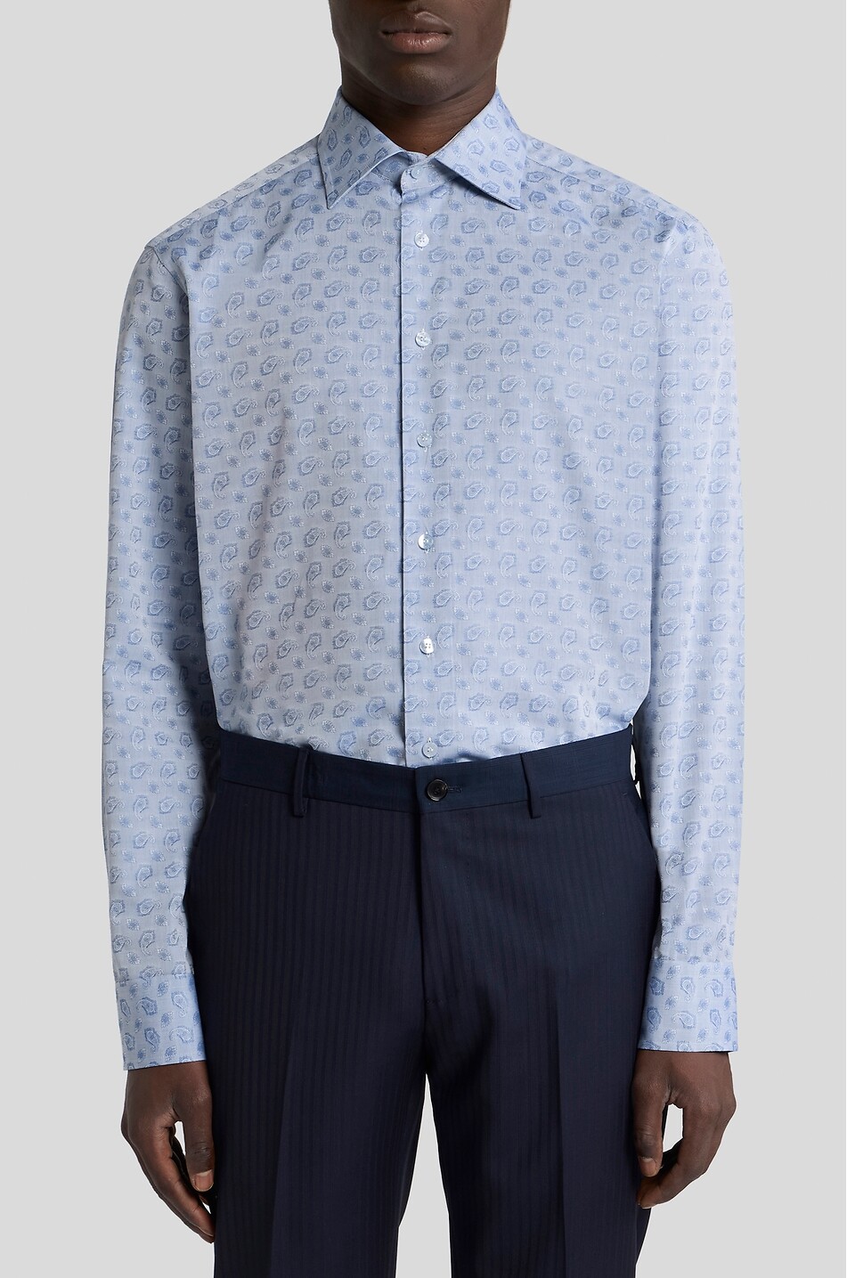ETRO Baumwollhemd aus Paisley-Jacquard Roma Herren HELLBLAU 3