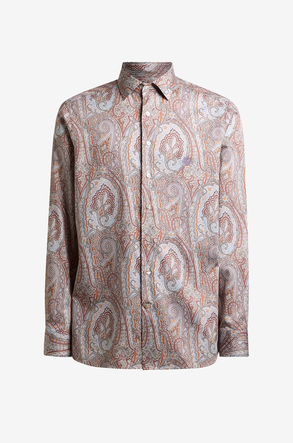 ETRO Roma Paisley printed silk shirt Men MEDIUM BROWN 1