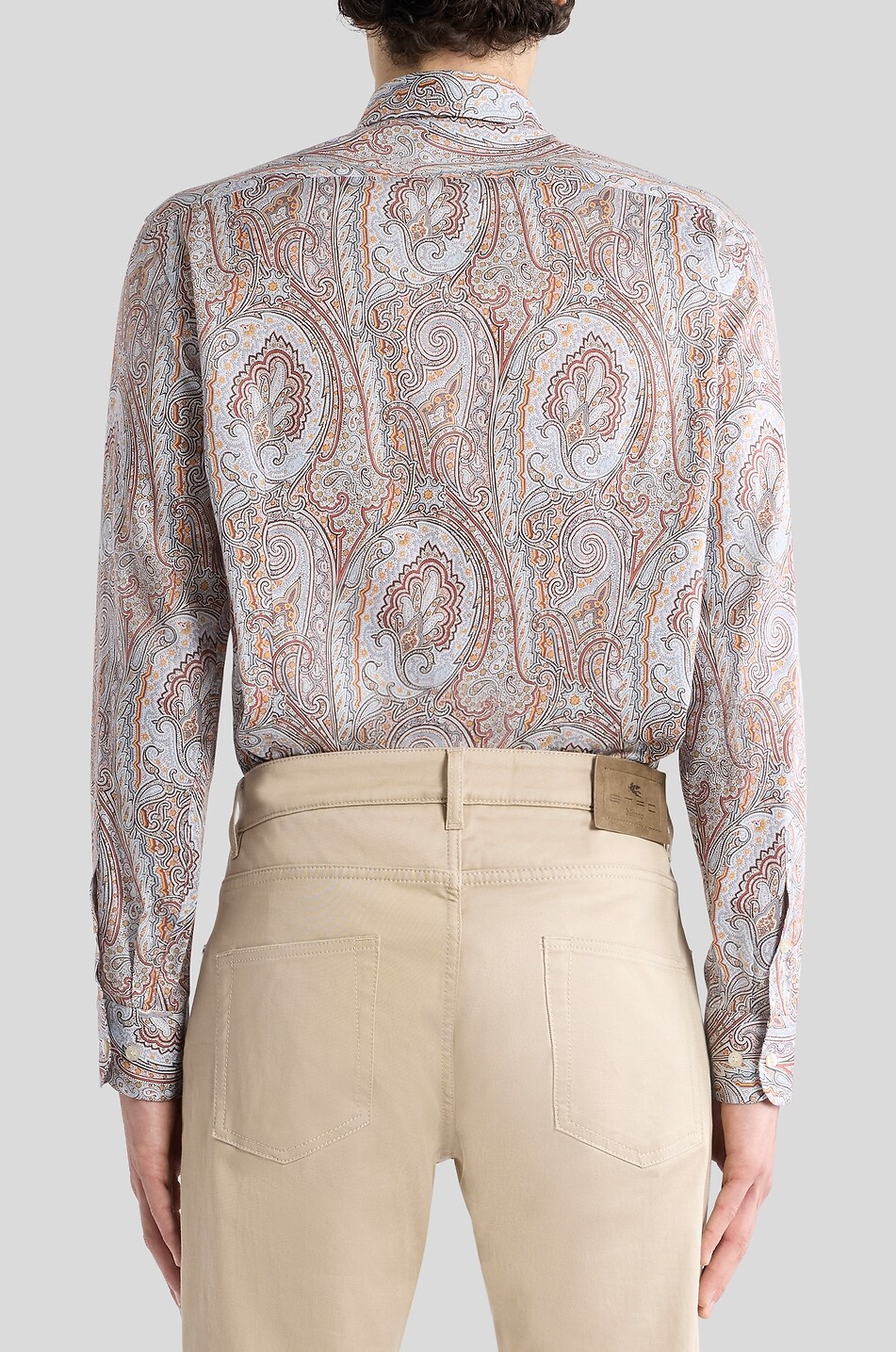 ETRO Roma Paisley printed silk shirt Men MEDIUM BROWN 5