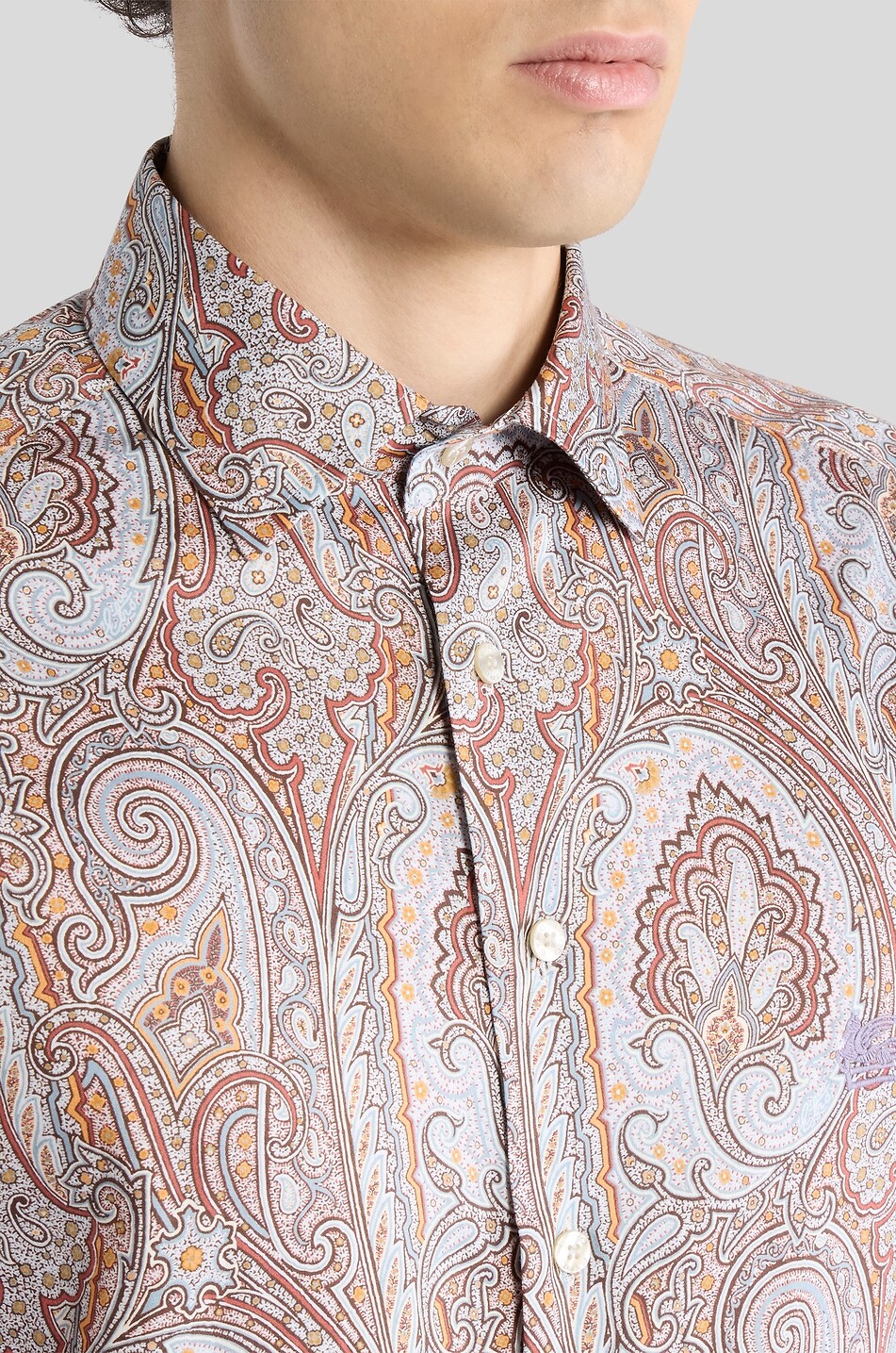 ETRO Roma Paisley printed silk shirt Men MEDIUM BROWN 7