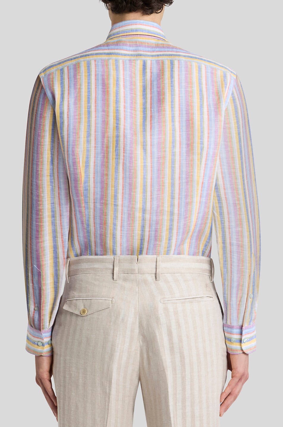 ETRO Bunt gestreiftes Leinenhemd Roma Herren BUNT 5