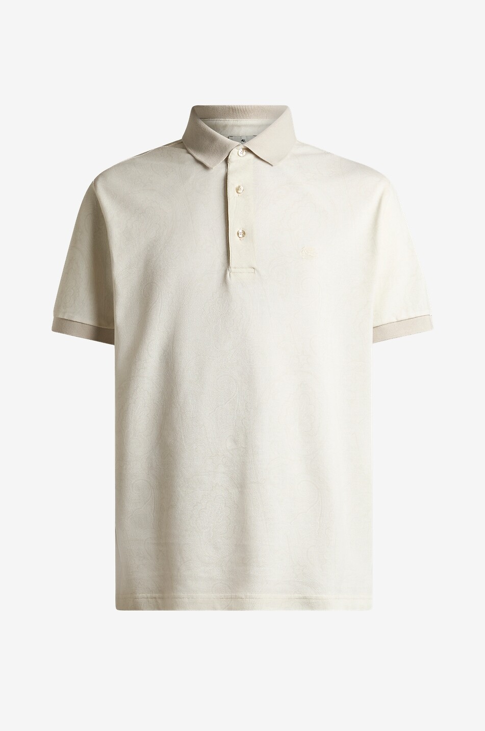 ETRO Roma Paisley printed short-sleeved cotton piqué polo shirt Men EGGSHELL 1