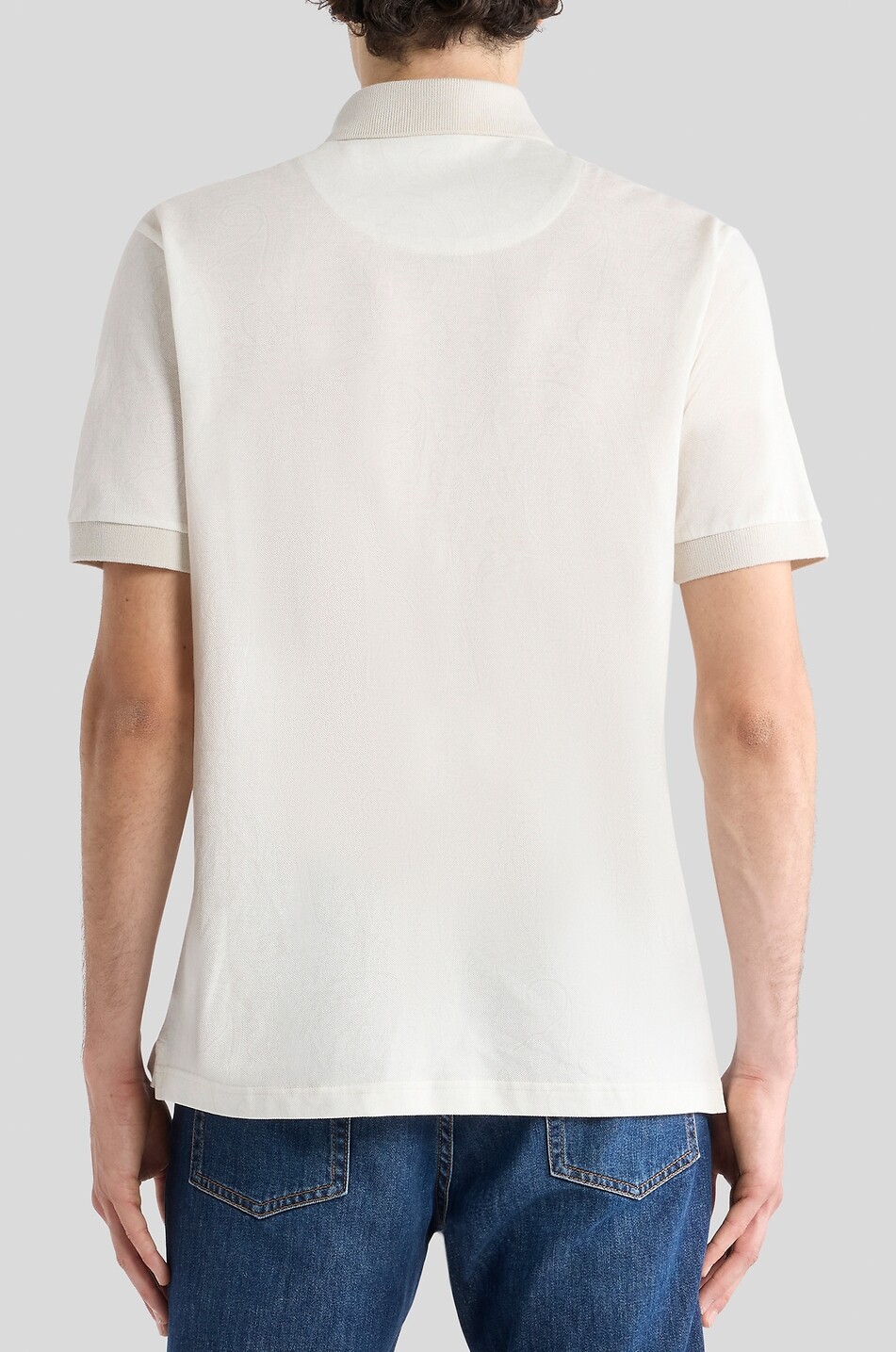 ETRO Roma Paisley printed short-sleeved cotton piqué polo shirt Men EGGSHELL 5