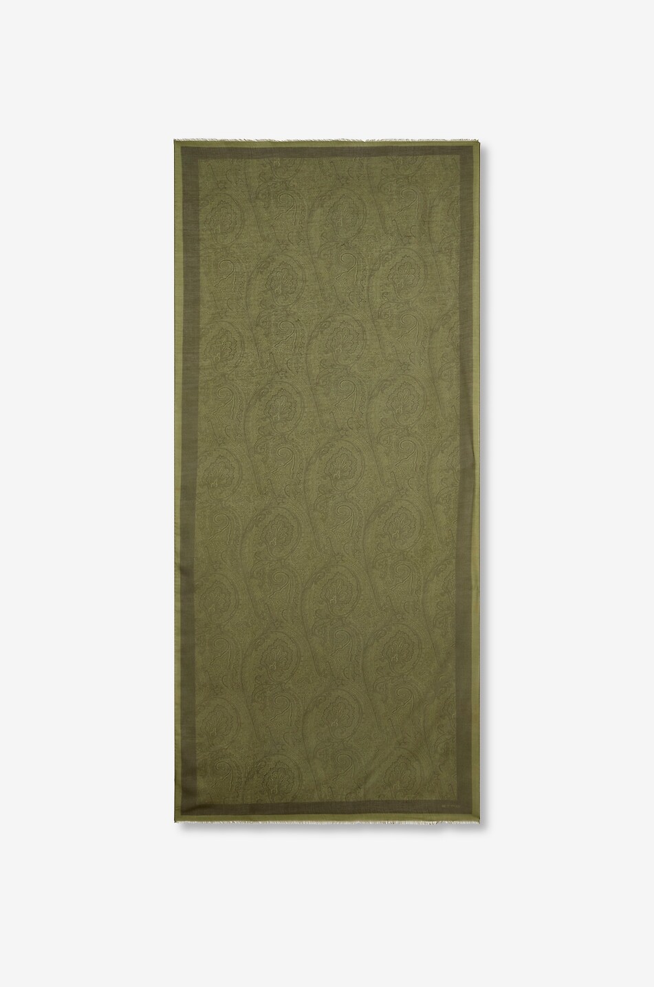 ETRO Orfeo Arnica patterned modal and cashmere scarf Men MEDIUM GREEN 1