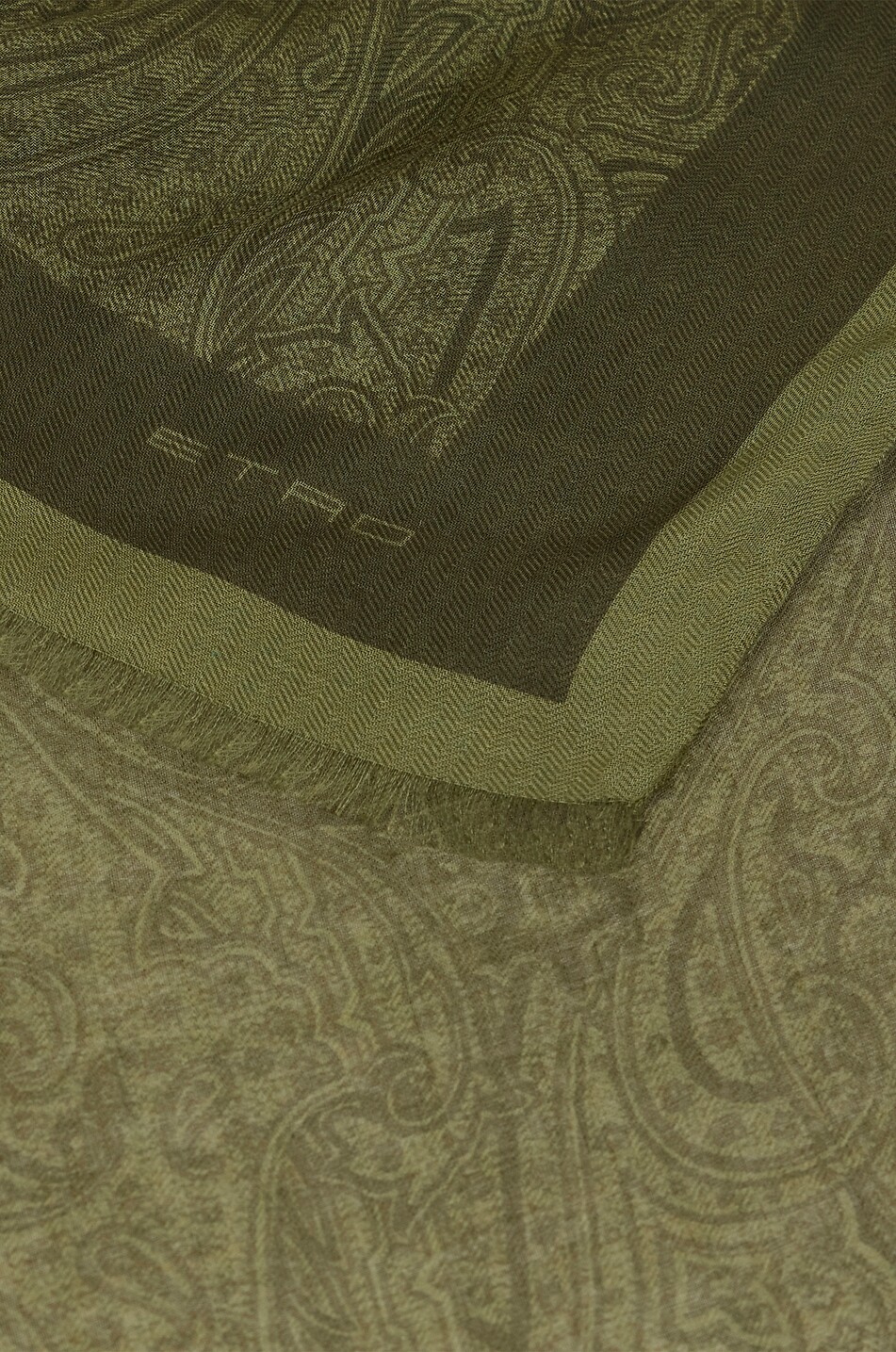 ETRO Orfeo Arnica patterned modal and cashmere scarf Men MEDIUM GREEN 5
