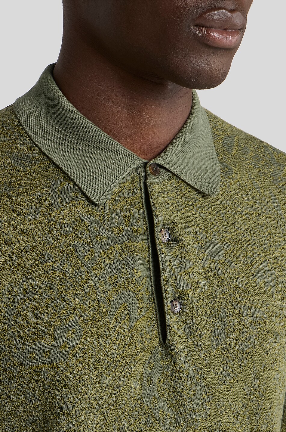 ETRO Polo à manches courtes en maille jacquard Paisley de coton Homme VERT MOYEN 5