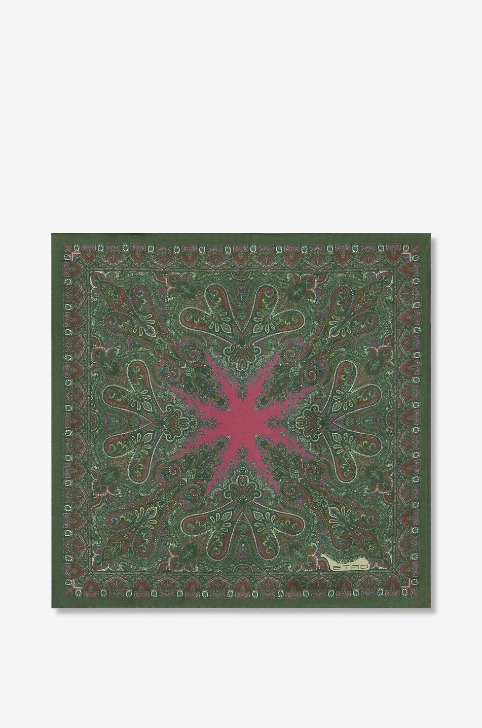 ETRO Seidentwill-Einstecktuch mit Paisley-Print Fedora Herren DUNKELGRÜN 1