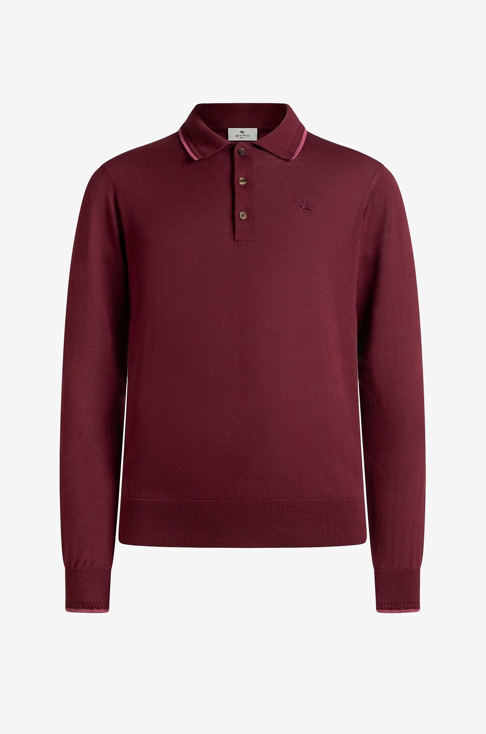 ETRO Feiner Polo-Pullover aus Baumwolle und Seide Pegaso Herren MITTELROT 1